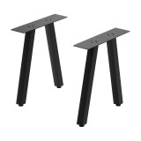Set 2 picioare pentru masa Heustreu 45x40 cm, negre, din otel