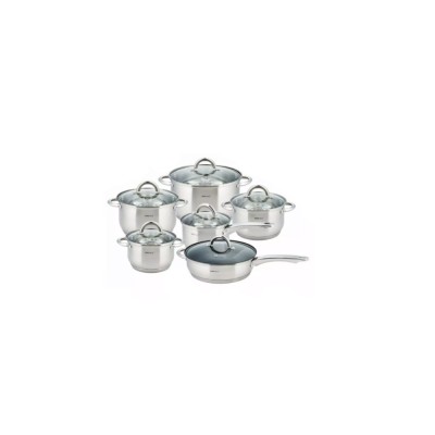 Set de 6 oale din inox cu capac sticla, fund termic multistrat, Kinghoff foto