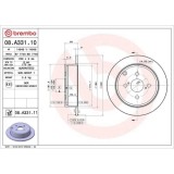 Set disc frana Toyota Corolla E12) 01.01-04.08, Corolla Estate ( E12) 03.01-12.08, Corolla Sedan ( E12) 08.00-12.08, Spate, 258X9mm, plin, BREMBO