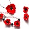 set colier, cercei si bratara reglabila din fimo maci 40565