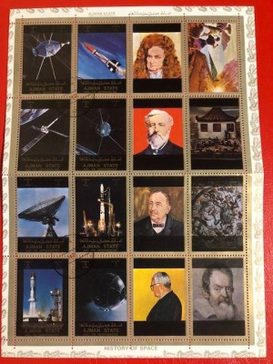 AJMAN, SPACE - BLOC ȘTAMPILAT foto