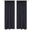 Draperii opace cu rejansă, 2 buc., negru, 135 x 245 cm 130370