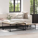 vidaXL Masă de Cafea cu Tăvi Lăsate 2 pcs stejar artizanal 881894