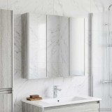 vidaXL Dulap cu oglindă pentru baie Gri Sonoma 73.5 x 15.5 x 70 cm 889260