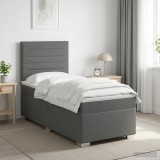 Cumpara ieftin Pat boxspring cu saltea Gri inchis 80 x 200 cm Tesatura