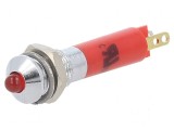 Lampă LED convexă roșie 24VDC &Oslash;6mm IP40 &Oslash;LED 3mm