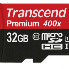 Card de memorie Transcend microSDHC, 32GB, Class 10, UHS-I + Adaptor SD