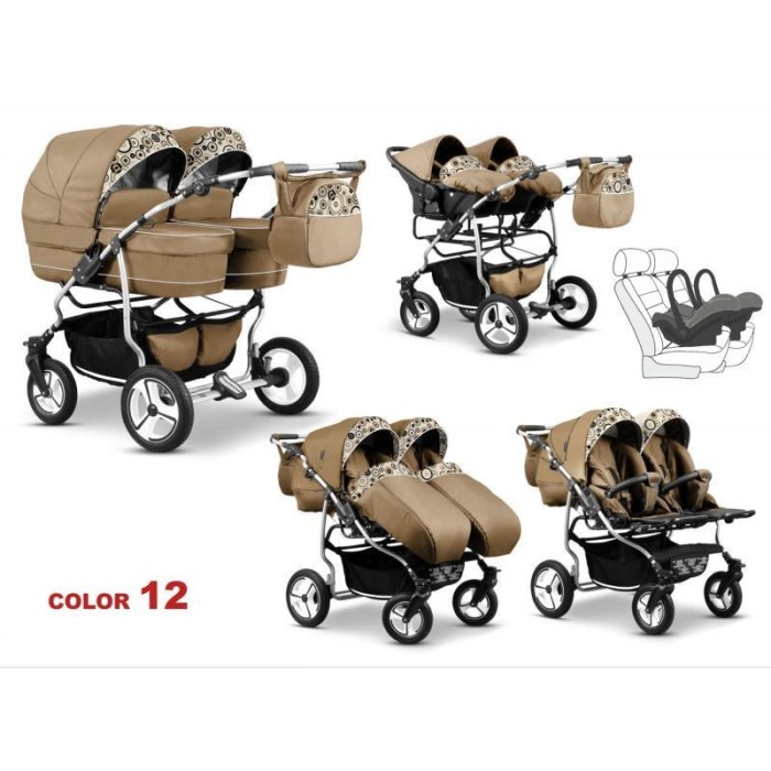 Carucior gemeni 3 in 1 Mikado Twin T-12 Carucior gemeni 3 in 1 Mikado Twin T-12
