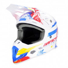 Casca moto enduro alb albastru rosu trendy 20 t-902, marime L