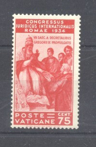 Vatican 1935 Judicial Congress 75C carmine Mi.48 Sas.44 MLH AM.503
