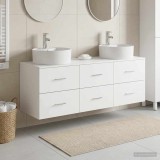Cumpara ieftin Set dulap de baie cu montare pe perete 3 buc. Alb