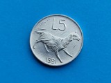5 Lire 1981 San Marino-AUNC++UNC-RAR-in realitate arata bine!
