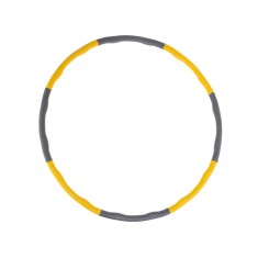 Cerc pentru fitness hula hoop, diametru 100 cm, plastic, spuma, galben, gri