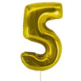 Balon Petrecere, Nr. 5, Aurie Metalizată, 20cm, Aluminiu