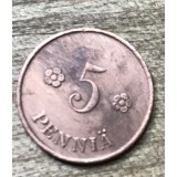 MNDSTR053 Finlanda (curatata) 5 Pennia 1919