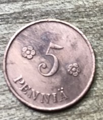 MNDSTR053 Finlanda (curatata) 5 Pennia 1919