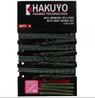 SET 4 MONTURI PLUMB PIERDUT LEADCORE 30LB ( CONECTOR SILICONIC) foto