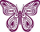 Cumpara ieftin Sticker decorativ Fluture, Mov, 60 cm, 1158ST-12, Oem