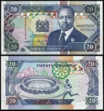 KENYA █ bancnota █ 20 Shillings █ 1993 █ P-31a █ UNC █ necirculata