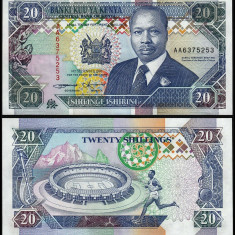 KENYA █ bancnota █ 20 Shillings █ 1993 █ P-31a █ UNC █ necirculata