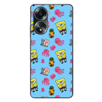 Husa compatibila cu Oppo A58 4G Silicon Gel Tpu Model Spongebob Pattern foto