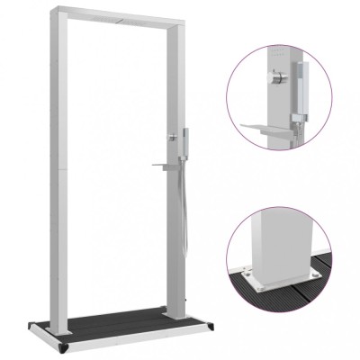 vidaXL Duș de exterior cu tăviță, WPC și oțel inoxidabil 3051294 foto