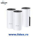 Sistem Wireless Mesh TP-LINK Deco M4 AC1200, Dual Band 300 + 867 Mbps, 3 buc, alb