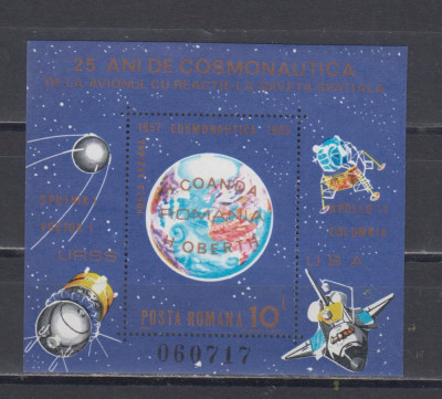 M1 TX3 5 - 1983 - 25 de ani de cosmonautica - colita dantelata foto