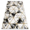 Exclusiv EMERALD covor 1020 glamour, stilat, marmură, triunghiurile negru / aur, 140x190 cm