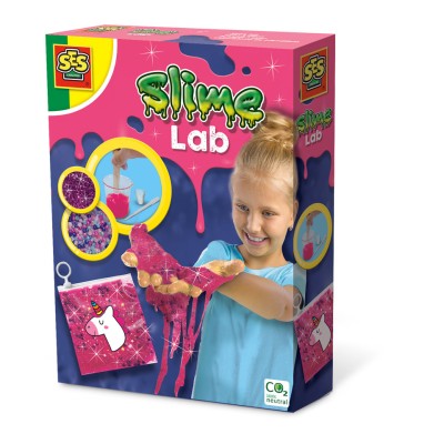 Set de mixat slime roz cu sclipici si margele - Unicorn foto