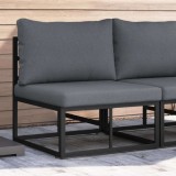 vidaXL Mobilier pentru Exterior cu pernă cu pernă Negru Aluminiu 42008021