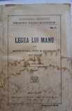 Legea lui Manu sau Institutiunile civile si religioase ale Indiei - traducere de Ion Mihailescu