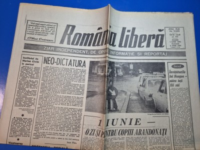 ziarul romania libera 1-2 iunie 1991 - simtomul berevoiesti foto