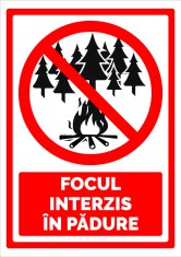 Semn pentru focul interzis in padure foto