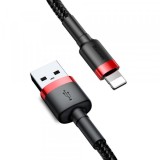 Cablu Date si Incarcare USB-A - Lightning Baseus Cafule, 18W, 0.5m, Rosu CALKLF-A19, Apple