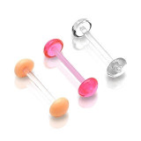 Barbell limbă ciupercă UV colorată - Culoare Piercing: Transparent