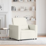 vidaXL 3 &icirc;n 1 Fotoliu Pat Singur Convertible Crem Catifea