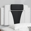 VidaXL Pernă pentru tăblie pat, Viana, alb și negru, 80 cm, piele artificială 374766