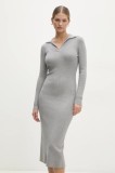 Answear Lab rochie culoarea gri, midi, mulată