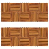 Set dale din lemn de salc&acirc;m cu model vertical 30 x 30 cm, 20 buc., vidaXL