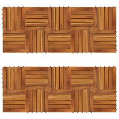 Set dale din lemn de salcâm cu model vertical 30 x 30 cm, 20 buc.