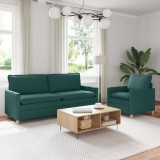 Cumpara ieftin Set de canapea 2 buc. Verde inchis Tesatura