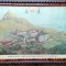 Afis Litografie color Sfantul Munte Athos manastirea Prodromul 1900