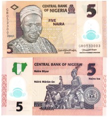 Nigeria 5 Naira 2022 P-38 UNC foto