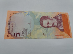 Venezuela 5 Bolivares 2018-UNC foto