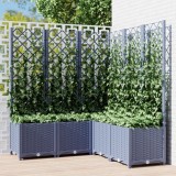 VidaXL Jardinieră de grădină cu spalier,albastru gri, 120x120x136 cm, PP
