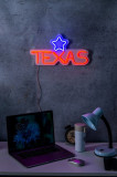 Decoratiune luminoasa LED, Texas Lone Star Blue, Benzi flexibile de neon, DC 12 V, Rosu albastru
