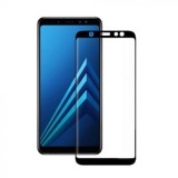 Folie de protectie din sticla 6D compatibila cu Samsung Galaxy A7 2018, Contur Negru, ALC MOBILE