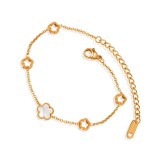 Cumpara ieftin Bratara Ivory Bloom, Otel Placat cu Aur 18K - 87880-0