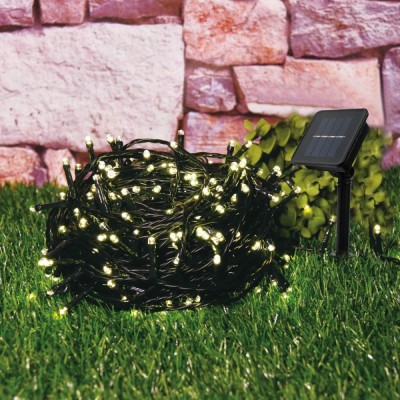 Ghirlanda luminoasa cu panou solar Hoff, exterior, 300 LED-uri cu lumina calda, 29.9 m, controler foto